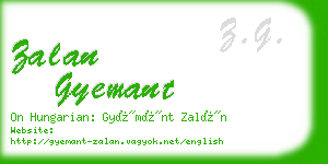 zalan gyemant business card